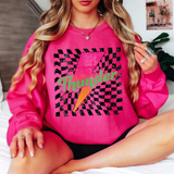 Thunder Checker Bolt Distressed DTF Print