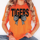Tigers Coquette Checker Bow DTF Print