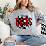 Tigers Checker Circle DTF Print