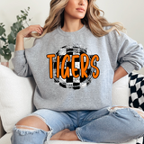 Tigers Checker Circle DTF Print