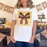 Tigers Repeat Football Bow DTF Print