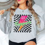 Toppers Checker Bolt Distressed DTF Print