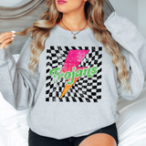 Trojans Checker Bolt Distressed DTF Print