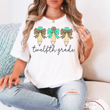Back To School Teal Leopard Pencil Trio Middle High DTF Print
