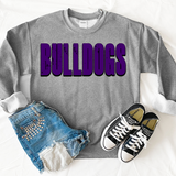 Bulldogs Unisex Shadow Team Black and White DTF Print