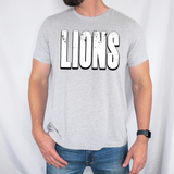 Lions Unisex Shadow Team Black and White DTF Print