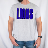 Lions Unisex Shadow Team Black and White DTF Print