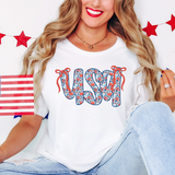 Floral USA Coquette Bow DTF Print
