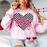 Vikings Valentine Checker Heart DTF Print