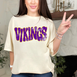 Distressed Wonky Vikings DTF Print