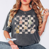 Retro Vintage Checkered Bunny DTF Print