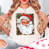 Vintage Santa Leopard Buffalo DTF Print