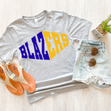 Blazers Warped Two Color Game Day DTF Print