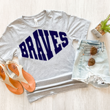 Braves Warped Two Color Game Day DTF Print