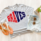 Braves Warped Two Color Game Day DTF Print