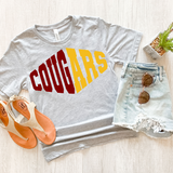 Cougars Warped Two Color Game Day DTF Print