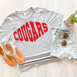 Cougars Warped Two Color Game Day DTF Print