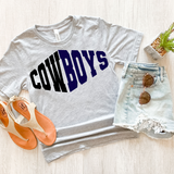 Cowboys Warped Two Color Game Day DTF Print