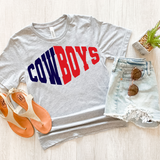Cowboys Warped Two Color Game Day DTF Print