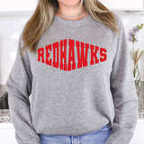 Red Hawks Warped Two Color Game Day DTF Print