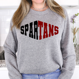 Spartans Warped Two Color Game Day DTF Print