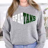 Spartans Warped Two Color Game Day DTF Print