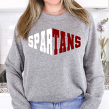 Spartans Warped Two Color Game Day DTF Print
