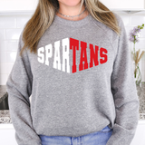 Spartans Warped Two Color Game Day DTF Print