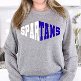 Spartans Warped Two Color Game Day DTF Print