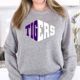 Tigers Warped Two Color Game Day DTF Print