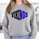 Vikings Warped Two Color Game Day DTF Print