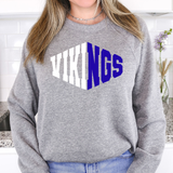Vikings Warped Two Color Game Day DTF Print