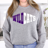 Wildcats Warped Two Color Game Day DTF Print