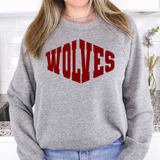 Wolves Warped Two Color Game Day DTF Print