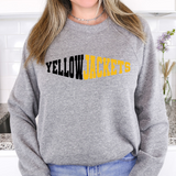 Yellow Jackets Warped Two Color Game Day DTF Print