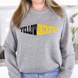 Yellow Jackets Warped Two Color Game Day DTF Print