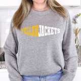 Yellow Jackets Warped Two Color Game Day DTF Print
