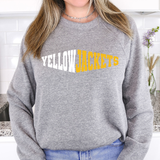 Yellow Jackets Warped Two Color Game Day DTF Print