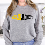 Yellow Jackets Warped Two Color Game Day DTF Print