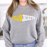 Yellow Jackets Warped Two Color Game Day DTF Print