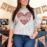 Warriors Faux Glitter Heart DTF Print