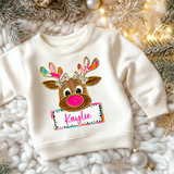 Personalized Watercolor Reindeer DTF Print