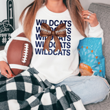 Wildcats Repeat Football Bow DTF Print