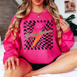 Yellow Jackets Checker Bolt Distressed DTF Print