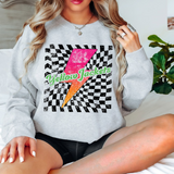 Yellow Jackets Checker Bolt Distressed DTF Print
