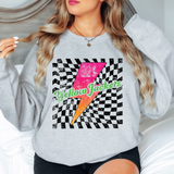 Yellow Jackets Checker Bolt Distressed DTF Print