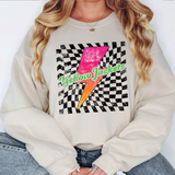 Yellow Jackets Checker Bolt Distressed DTF Print