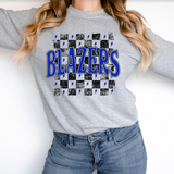 Distressed Blazers Checker DTF Print