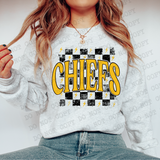 Distressed Chiefs Checker DTF Print