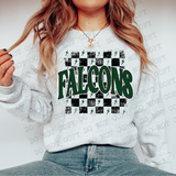 Distressed Falcons Checker DTF Print